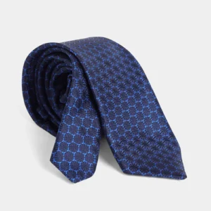 Blue Silk Jacquard Tie - Wyatt