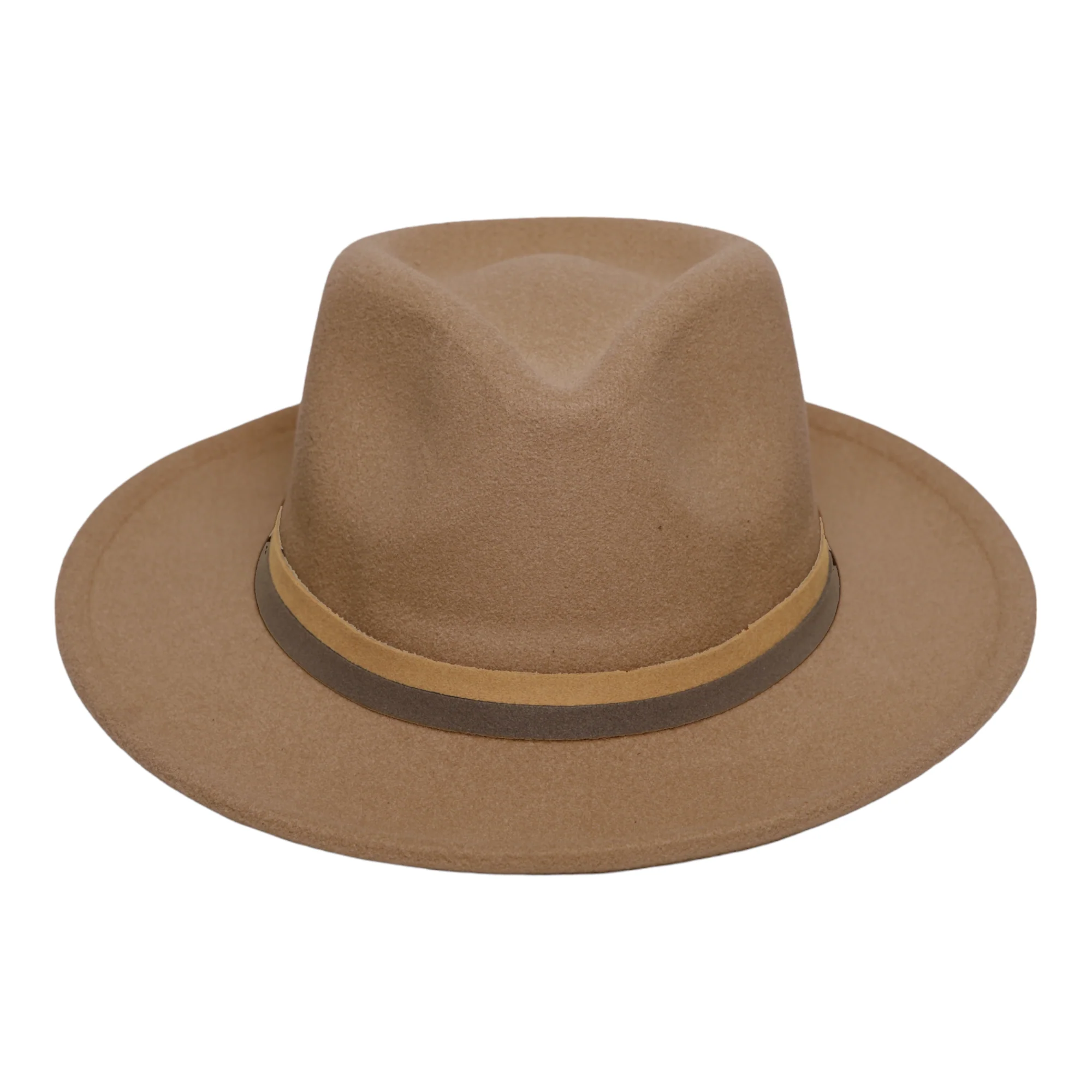 Chokore Fedora Hat with Dual Tone Band (Khaki) - Image 3