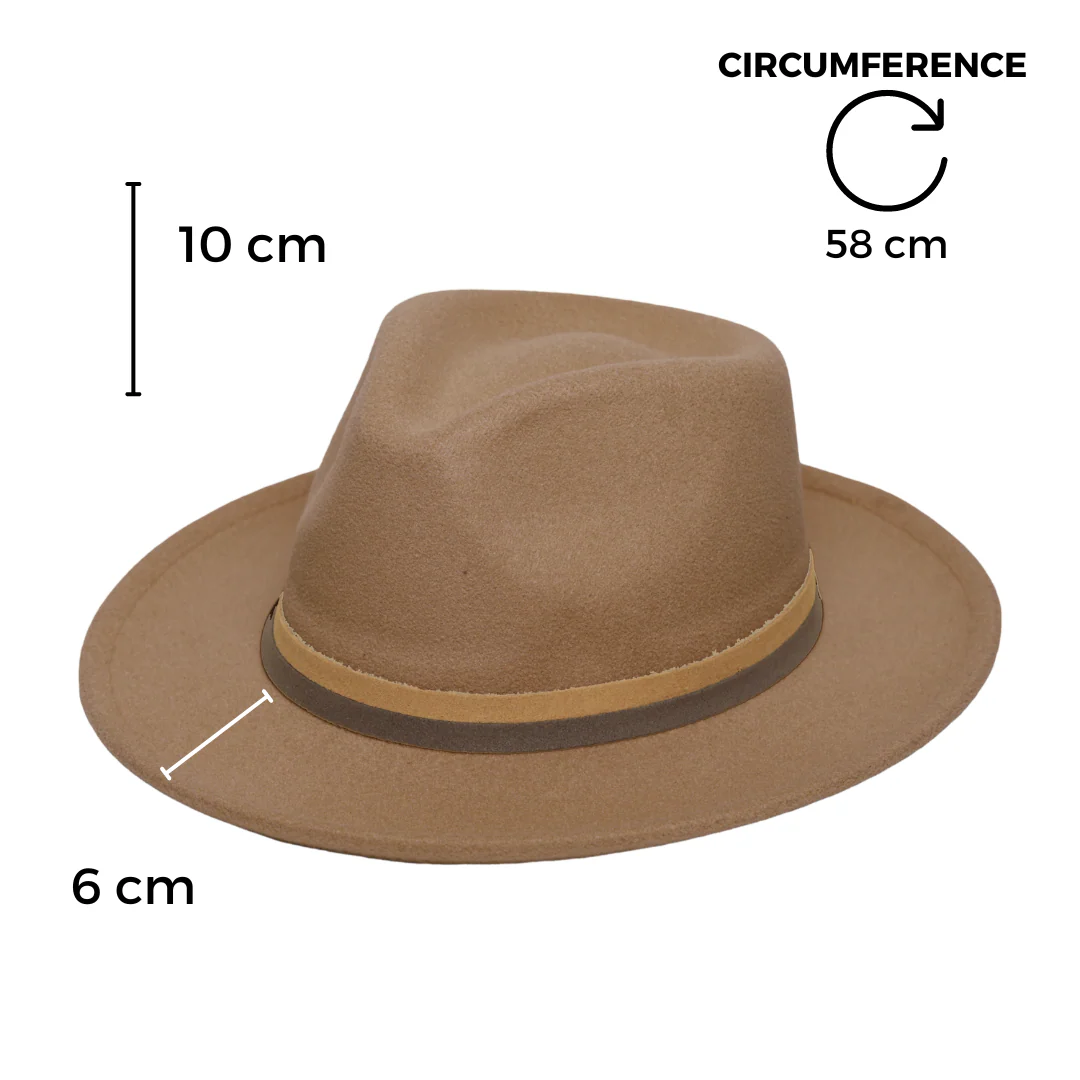 Chokore Fedora Hat with Dual Tone Band (Khaki) - Image 2