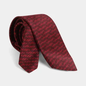 Maroon Silk Jacquard Tie - Welburn
