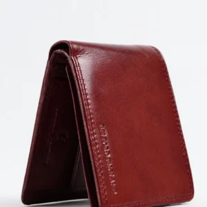 Cambridge Men’s Original Leather Wallet (Luxury Brown & Cherry Blend)