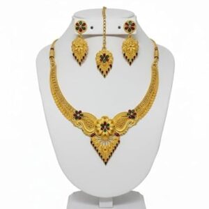 Traditional Gold Plated Rani Haar Necklace Set for Women